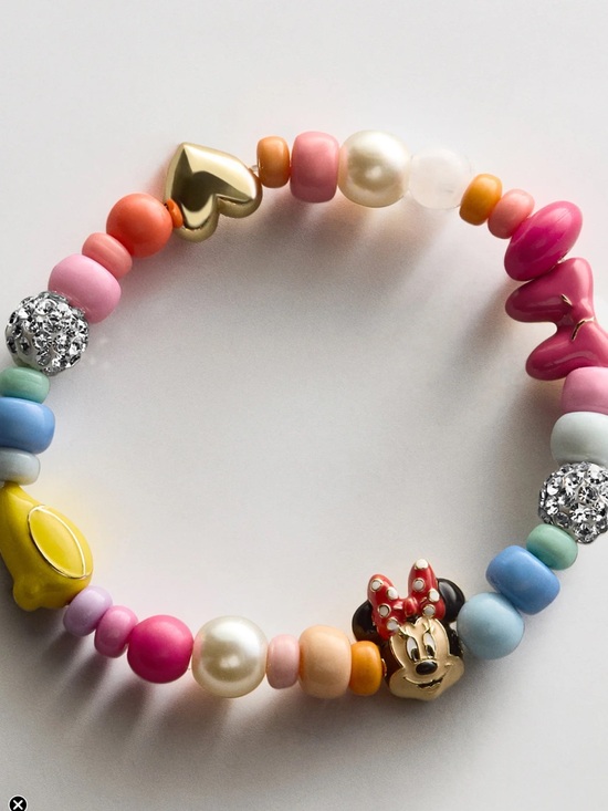 BaubleBar Jewelry - BaubleBar Disney Minnie Mouse Beaded Multicolored Charm Bracelet New